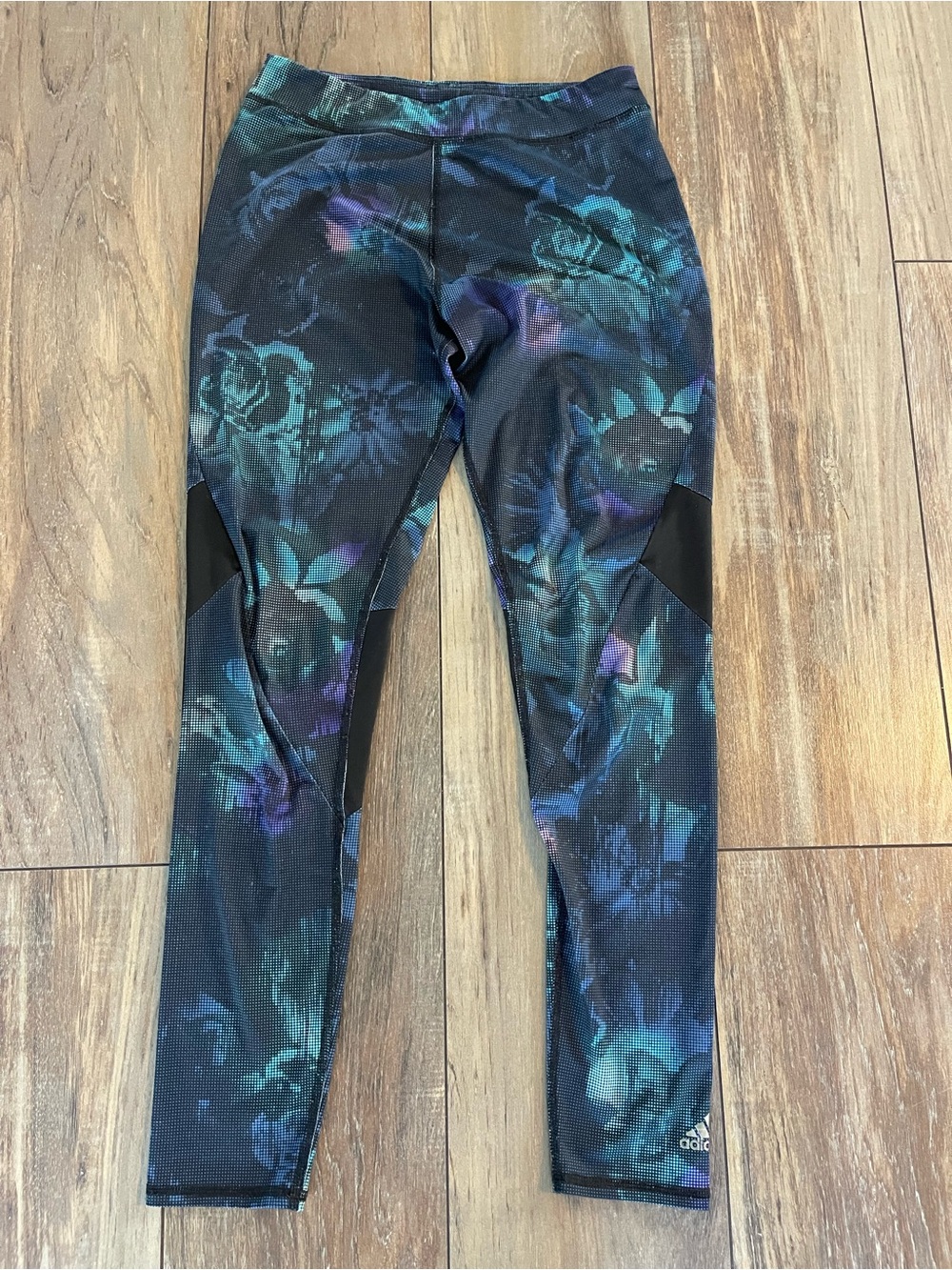 Adidas Athletic Leggings digital floral prints Size XL (16 years) fits women too
